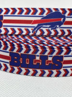 Buffalo Bills inspired grosgrain ribbon and/or coordinating 1" flatbacks.  Perfect for bow making and many other crafts.