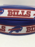 Buffalo Bills inspired grosgrain ribbon and/or coordinating 1" flatbacks.  Perfect for bow making and many other crafts.