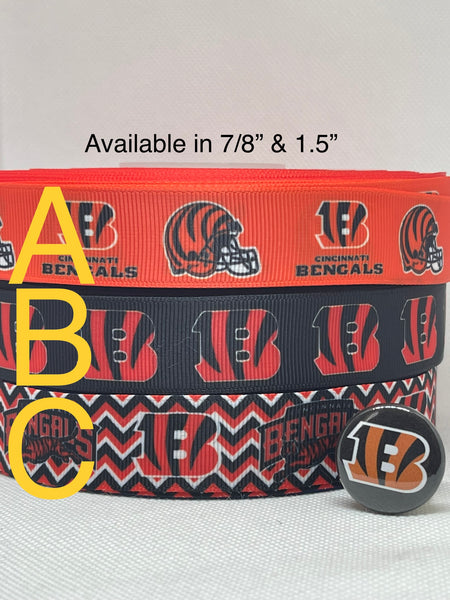 Cincinnati Bengals inspired grosgrain ribbon and/or coordinating 1