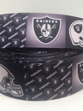 LAS VEGAS RAIDERS inspired 7/8" & 1.5" grosgrain ribbon and/or coordinating 1" flatbacks. Perfect for bow making and many other crafts.