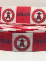 LOS ANGELES ANGELS inspired grosgrain ribbon and/or coordinating 1" flatbacks. Perfect for bow making and many other crafts.