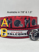 Atlanta Falcons inspired grosgrain ribbon and/or coordinating 1" flatbacks.  Perfect for bow making and many other crafts.