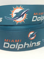 Miami Dolphins inspired grosgrain ribbon and/or coordinating 1" flatbacks.  Perfect for bow making amd many other crafts.