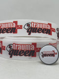 TRAUMA NURSE inspired grosgrain ribbon and/or coordinating 1" flatbacks. Perfect for bow making and many other crafts.