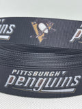 PITTSBURGH PENGUINS inspired 7/8" grosgrain ribbon and/or coordinating 1" flatbacks. Perfect for hair bows and many other crafts.