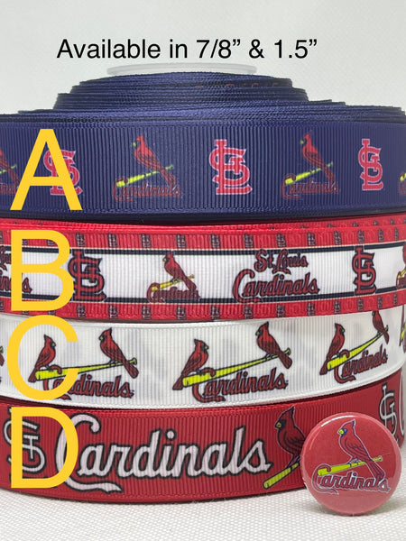 ST LOUIS CARDINALS inspired grosgrain ribbon and/or coordinating 1" flatbacks. Perfect for hair bows and many other cratfs.