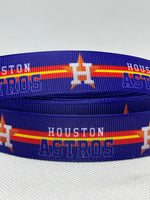 HOUSTON ASTROS inspired grosgrain ribbon and/or coordinating 1" flatbacks. Perfect for bow making and many other crafts.