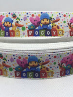 POCOYO inspired grosgrain ribbon and/or coordinating Pocoyo planar resins. Perfect for bow making and many other crafts.