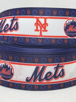 NEW YORK METS inspired grosgrain ribbon and/or coordinating 1" flatbacks. Perfect for bow making and many other crafts.