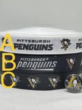 PITTSBURGH PENGUINS inspired 7/8" grosgrain ribbon and/or coordinating 1" flatbacks. Perfect for hair bows and many other crafts.