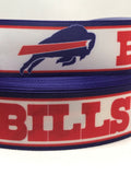 Buffalo Bills inspired grosgrain ribbon and/or coordinating 1" flatbacks.  Perfect for bow making and many other crafts.