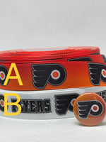 PHILADELPHIA FLYERS inspired 7/8" grosgrain ribbon and/or coordinating 1" flatbacks. Perfect for hair bows and many other crafts.