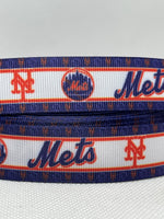 NEW YORK METS inspired grosgrain ribbon and/or coordinating 1" flatbacks. Perfect for bow making and many other crafts.