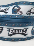 PHILADELPHIA EAGLES inspired grosgrain ribbon and/or coordinating 1" flatbacks.  Perfect for bow making and many other crafts.