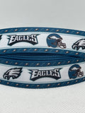 PHILADELPHIA EAGLES inspired grosgrain ribbon and/or coordinating 1" flatbacks.  Perfect for bow making and many other crafts.