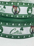 BOSTON CELTICS inspired grosgrain ribbon and/or coordinating 1" flatbacks.  Perfect for bow making amd many other crafts.