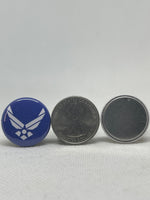 AIR FORCE inspired grosgrain ribbon and/or coordinating 1" flatbacks. Perfect for bow making and many other crafts.