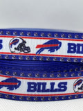 Buffalo Bills inspired grosgrain ribbon and/or coordinating 1" flatbacks.  Perfect for bow making and many other crafts.