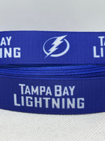 Tampa Bay Lightning inspired 7/8" or 1.5" grosgrain ribbon and/or coordinating 1" flatbacks. Perfect for hair bows and many other crafts.