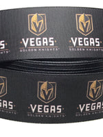 Las Vegas Golden Knights inspired grosgrain ribbon and/or coordinating 1" flatbacks.  Perfect for bow making and many other crafts.