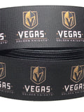 Las Vegas Golden Knights inspired grosgrain ribbon and/or coordinating 1" flatbacks.  Perfect for bow making and many other crafts.