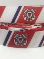 US COAST GUARD inspired grosgrain ribbon and/or coordinating 1" flatbacks.  Perfect for bow making and many other crafts.