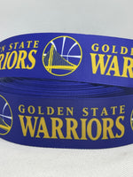 GOLDEN STATE WARRIORS  inspired grosgrain ribbon and/or coordinating 1" flatbacks. Perfect for bow making and many other crafts.