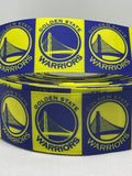 GOLDEN STATE WARRIORS  inspired grosgrain ribbon and/or coordinating 1" flatbacks. Perfect for bow making and many other crafts.