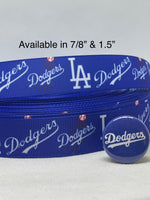 Los Angeles Dodgers inspired grosgrain ribbon and/or coordinating 1" flatbacks. Perfect for hair bows and many other crafts.