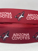 Arizona Coyotes inspired 7/8" grosgrain ribbon and/or coordinating 1" flatbacks. Perfect for bow making and many other crafts.