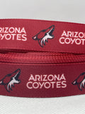 Arizona Coyotes inspired 7/8" grosgrain ribbon and/or coordinating 1" flatbacks. Perfect for bow making and many other crafts.