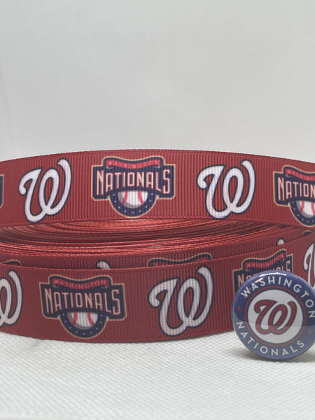 WASHINGTON NATIONALS inspired 7/8" grosgrain ribbon and/or coordinating 1" flatbacks. Perfect for hair bows and many other crafts.