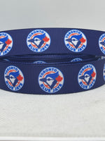 TORONTO BLUE JAYS inspired 7/8" grosgrain ribbon and/or coordinating 1" flatbacks. Perfect for hair bows and many other crafts.