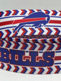 Buffalo Bills inspired grosgrain ribbon and/or coordinating 1" flatbacks.  Perfect for bow making and many other crafts.