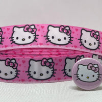 HELLO KITTY inspired 7/8" grosgrain ribbon and/or coordinating 1" flatbacks. Perfect for bow making and many other crafts.