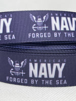 UNITED STATES NAVY inspired grosgrain ribbon and/or coordinating 1" flatbacks.  Perfect for bow making and many other crafts.