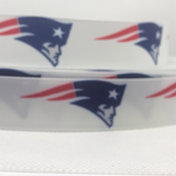 New England Patriots inspired grosgrain ribbon and/or coordinating 1" flatbacks. Perfect for bow making and many other crafts.