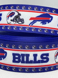 Buffalo Bills inspired grosgrain ribbon and/or coordinating 1" flatbacks.  Perfect for bow making and many other crafts.