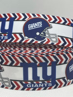 New York Giants inspired grosgrain ribbon and/or coordinating 1" flatbacks.  Perfect for bow making and many other crafts.