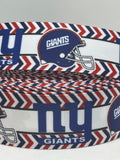 New York Giants inspired grosgrain ribbon and/or coordinating 1" flatbacks.  Perfect for bow making and many other crafts.