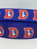 DENVER BRONCOS inspired grosgrain ribbon and/or coordinating 1" flatback buttons.  Perfect for bow making and many other crafts.