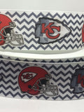 Kansas City Chiefs inspired grosgrain ribbon and/or coordinating 1" planar resin.  Perfect for bow making and many other crafts.