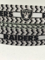 LAS VEGAS RAIDERS inspired grosgrain ribbon and/or coordinating 1" flatbacks. Perfect for bow making and many other crafts.