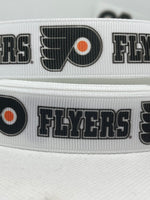 PHILADELPHIA FLYERS inspired 7/8" grosgrain ribbon and/or coordinating 1" flatbacks. Perfect for hair bows and many other crafts.