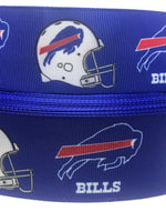 Buffalo Bills inspired grosgrain ribbon and/or coordinating 1" flatbacks.  Perfect for bow making and many other crafts.