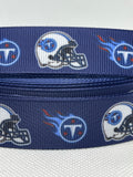 Tennessee Titans inspired grosgrain ribbon and/or coordinating 1" flatbacks.  Perfect for bow making and many other crafts.