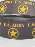 US ARMY inspired grosgrain ribbon and/or coordinating 1" flatbacks.  Perfect for bow making and many other crafts.