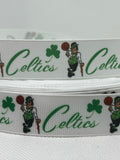 BOSTON CELTICS inspired grosgrain ribbon and/or coordinating 1" flatbacks.  Perfect for bow making amd many other crafts.