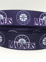 SEATTLE MARINERS inspired 7/8" grosgrain ribbon and/or coordinating 1" flatbacks. Perfect for hair bows and many other crafts.