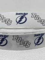 Tampa Bay Lightning inspired 7/8" or 1.5" grosgrain ribbon and/or coordinating 1" flatbacks. Perfect for hair bows and many other crafts.